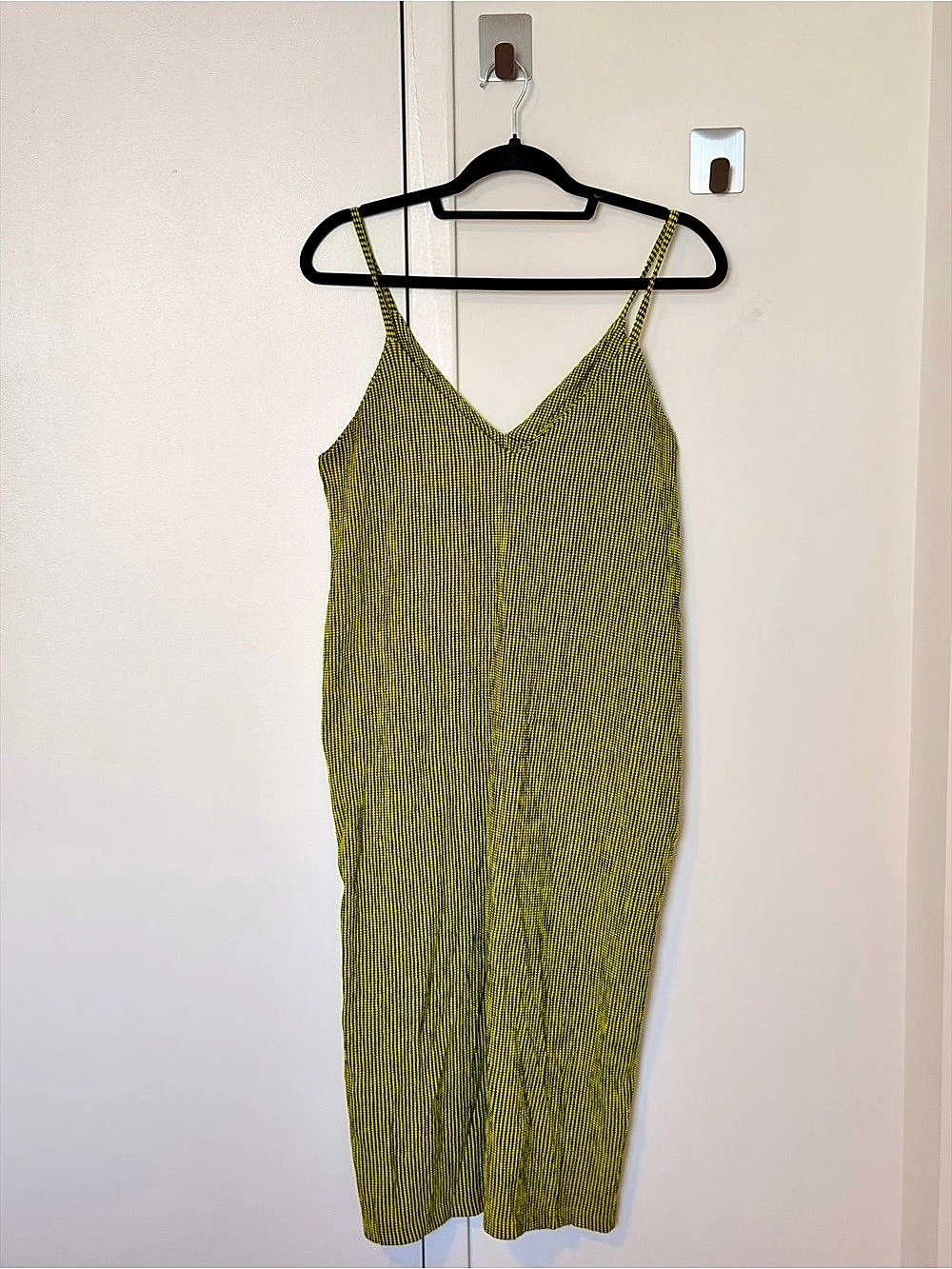 Zara Neon Green Striped Maxi Dress
